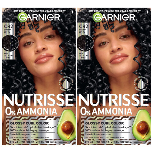 Garnier Garnier Nutrisse 0% Ammoniak Glansigt Lockfärg Permanent Hårfärg för Lockar