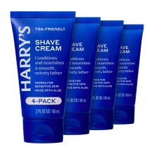 Harry's Resekitt Shaving Cream för Män med Aloe och Eucalyptus - 2 oz, 4-pack - TSA Godkänd