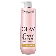 Olay Super Serum Body Wash for Extra Dry Skin, 24hr Long Lasting Rich Hydration, 5+ Ingredient Complex for Bright, Even, Firm, & Luminous Skin, with C