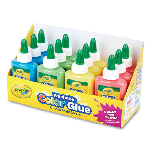 Crayola CRAYOLA Waschbare Farbkleber PK Tray, Einheitsgröße, Multicolor 12/Pkg