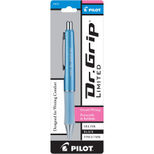 PILOT Dr. Grip Limited Refills & Retractable Gel Pen, Fin spets, Metallic Ice Blue, Svart bläck, Enkel penna (36271)