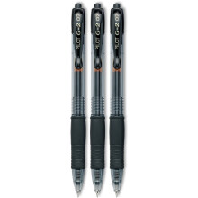 Stylos à bille gel PILOT G2 Premium rechargeables et rétractables, pointe fine, encre noire, 3-pack (31123)