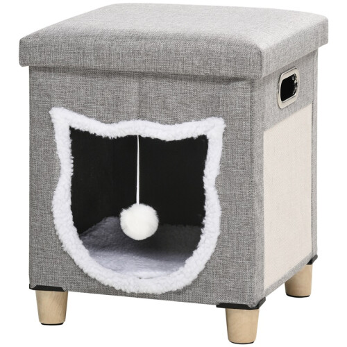 Kattenpoef met krabmat en speelbal