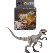 Mattel Jurassic World Hammond Collection Dinosaur Actionfigur, Atrociraptor Ghost, Premium Design mit Gläsernen Augen
