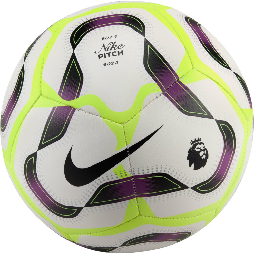 Nike Fz3048-100 Premier League Pitch Football - Fa24, White/Bold Berry/Volt/Black