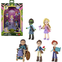Mattel Universal Pictures Wicked Students of Shiz Multipack, 5 Small Dolls with Signature Looks and 9 Storytelling Accessories, Inspired by The Movie