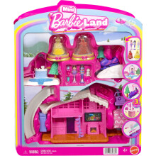 Barbie Mini BarbieLand Set mit 2 Feiertags-Puppen, 3 Schnee-Spielsets, 3 weiteren 1,5-Zoll-Puppen