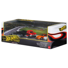 Hot Wheels Premium, 3 Sammlerfahrzeuge und 1 Team Transportfahrzeug im Maßstab 1:64
