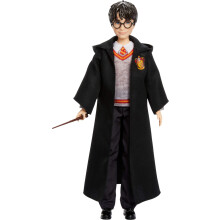 Mattel Harry Potter Spielzeug, Harry Potter Puppe in abnehmbarem Hogwarts-Uniform mit Zauberstab