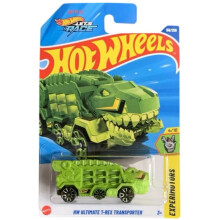 Hot Wheels Let's Race, Ultimativer T-Rex Transporter [Grün], Experimotors 4/10, 156/250, 1:64 Maßstab Diecast Auto
