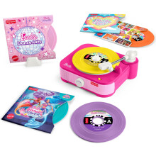 Fisher-Price Reproductor de Discos Musical Barbie con 5 Discos y Soporte para Niños de 3 Años en Adelante