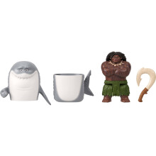 Mattel Disney Moana Toys, Maui Small Doll with Transforming Shark Outfit & Fishhook Accessory, Shapeshifting Look Inspired by Movie