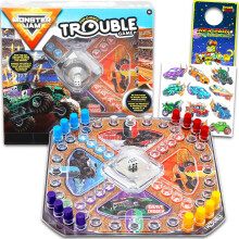 Monster Jam Pop Up Board Game - Bundle with Board Game for Kids with Pop Up Dice Plus Tattoos, More | Monster Jam Games for Birthday Party