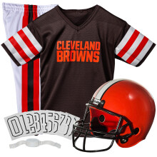 Franklin Sports Cleveland Browns Kids NFL Uniform Set - Youth NFL Team Jersey, Helmet, Pants + Apparel Costume - Official Gear -Youth Small