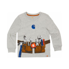 Carhartt Toddler Boys' Long Sleeve Screen T-Shirt, Toolbelt (Grey Heather), 4 Years