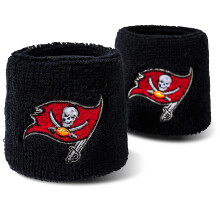 NFL Tampa Bay Buccaneers Franklin Sports Polsini Ricamati, Nero, Taglia Unica