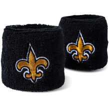 NFL New Orleans Saints Franklin Sports Polsini Ricamati, Nero, Taglia Unica
