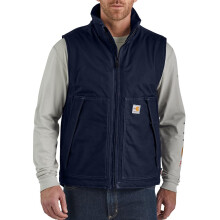 Carhartt Men's Big-Tall Big & Tall Flame Resistant Quick Duck Vest Outerwear, -dark navy, 4X-Large