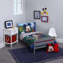 Disney Mickey's Grote Avontuur Blauw, Rood, Geel & Groen 4Delige Peuterbed Set