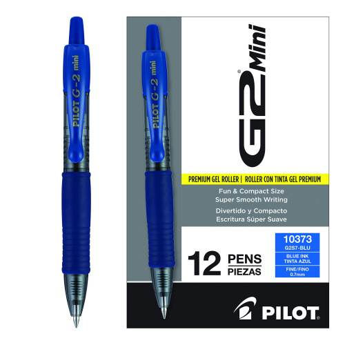 Pilot Pilot G2 Mini Premium Gelroller, feine Spitze 0,7mm, Blau, 12er Pack