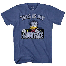 Disney Herren Donald Duck T-Shirt, Navy Heather, Größe L
