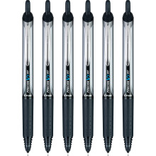 Pilot Precise V7 RT Refillable & Retractable Liquid Ink Rolling Ball Pens, Fine Point (0.7 MM), Black, 6-Pack