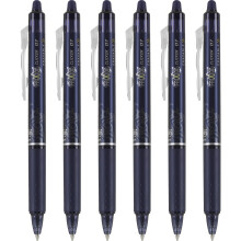 Stylo Gel Effaçable Pilot FriXion Clicker, Pointe Fine 0.7 mm, Paquet de 6, Bleu Marine