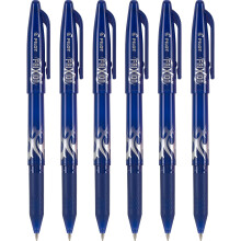 Pilot, bolígrafos de gel borrables y recargables FriXion Ball, punta fina 0.7 mm, paquete de 6, azul