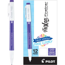Pilot, FriXion Fineliner Erasable Marker Pens, Fine Point, Pack of 12, Purple