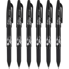 Pilot, FriXion Ball Erasable & Refillable Gel Ink Pens, Fine Point 0.7 mm, Pack of 6, Black