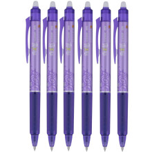 Stylo à bille gel effaçable PILOT FriXion Ball Clicker, pointe extra fine 0,5 mm, 6 pièces (Violet)
