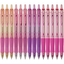 Stylos à bille PILOT Acroball - Collection Sensibilisation au Cancer du Sein, Rechargeables, 14-Paquet