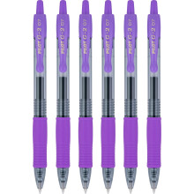 Pilot G2 Retractable Rollerball Gel Pens, Fine Point, 0.7mm, Purple Ink, 6 Count