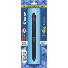 PILOT FriXion Ball 3 Erasable Gel Ink Pen, Extra Fine Point (0.5mm), Black/Blue/Red Ink, Single Pen Plus 3 Refills (14225)
