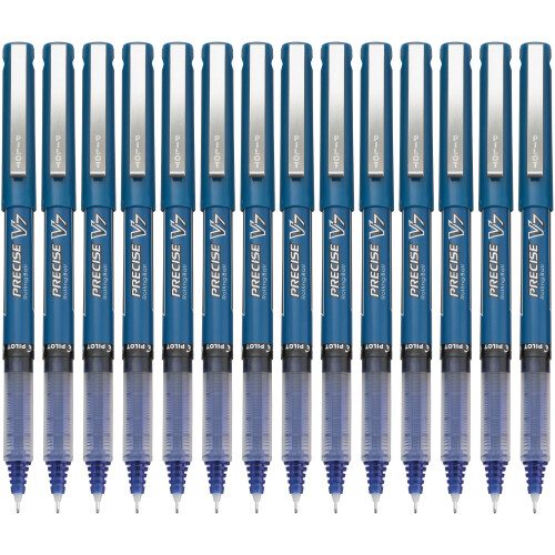 Pilot Pilot, Precise V7, Kappenroller mit Flüssigtinte, feine Spitze 0,7 mm, Blau, 14er Pack