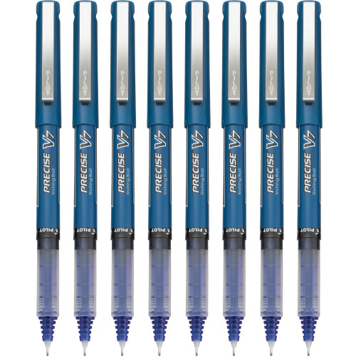 Pilot Pilot, Precise V7, Kappenroller, feine Spitze 0,7 mm, Blau, 8er-Pack