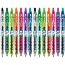PILOT B2P Colors - Stylo rechargeable et rétractable en gel à bille fabriqué à partir de bouteilles recyclées, 14 pièces