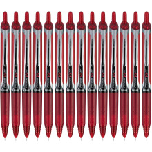 PILOT, Stylos à bille rétractables Precise V5 RT rechargeables, Pointe extra fine 0,5 mm, Rouge, Paquet de 14