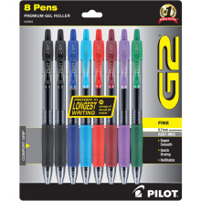 Pilot G2 Premium Gel Pens, Gel Roller Pens, Fine Point 0.7 mm Assorted Colors 7