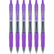 PILOT G2 Retractable Rollerball Gel Pens, Bold Point, 1.0mm, Purple Ink, 6 Count