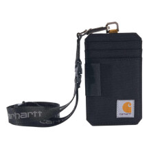 Carhartt, Water-Repellent Canvas ID Holder With Reflective lanyard, Nylon Duck (Black), One Size