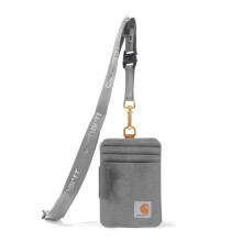 Carhartt unisex adult Nylon Duck Id Holder and Lanyard, Water-repellent Canvas Id Holder With Reflective Lanyard Wallet, Nylon Duck (Gravel), One Size