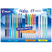 Pilot, stylo gel effaçable FriXion assortis, 17 pièces, couleurs variées