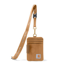 Carhartt unisex adult Nylon Duck Id Holder and Lanyard, Water-repellent Canvas Id Holder With Reflective Lanyard Wallet, Nylon Duck (Carhartt Brown),