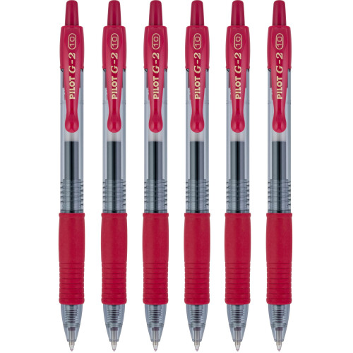 Pilot PILOT G2 Nachfüllbare Gelroller, Breite 1,0mm, Burgunderfarbe, 6 Stück