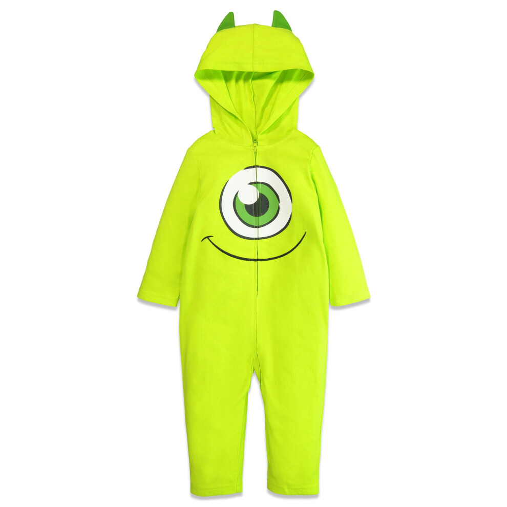 Disney Pixar Monsters Inc. Mike Wazowski Big Boys Cosplay Fur Coverall 10-12
