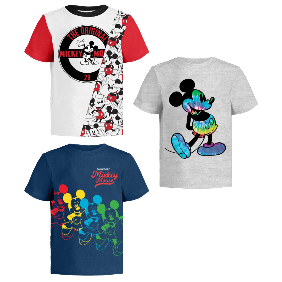 Disney Mickey Mouse Shirt For Kids (Boys Clothes) Fantasia Tshirt 7 Toddler Wh/Gy/N Ss