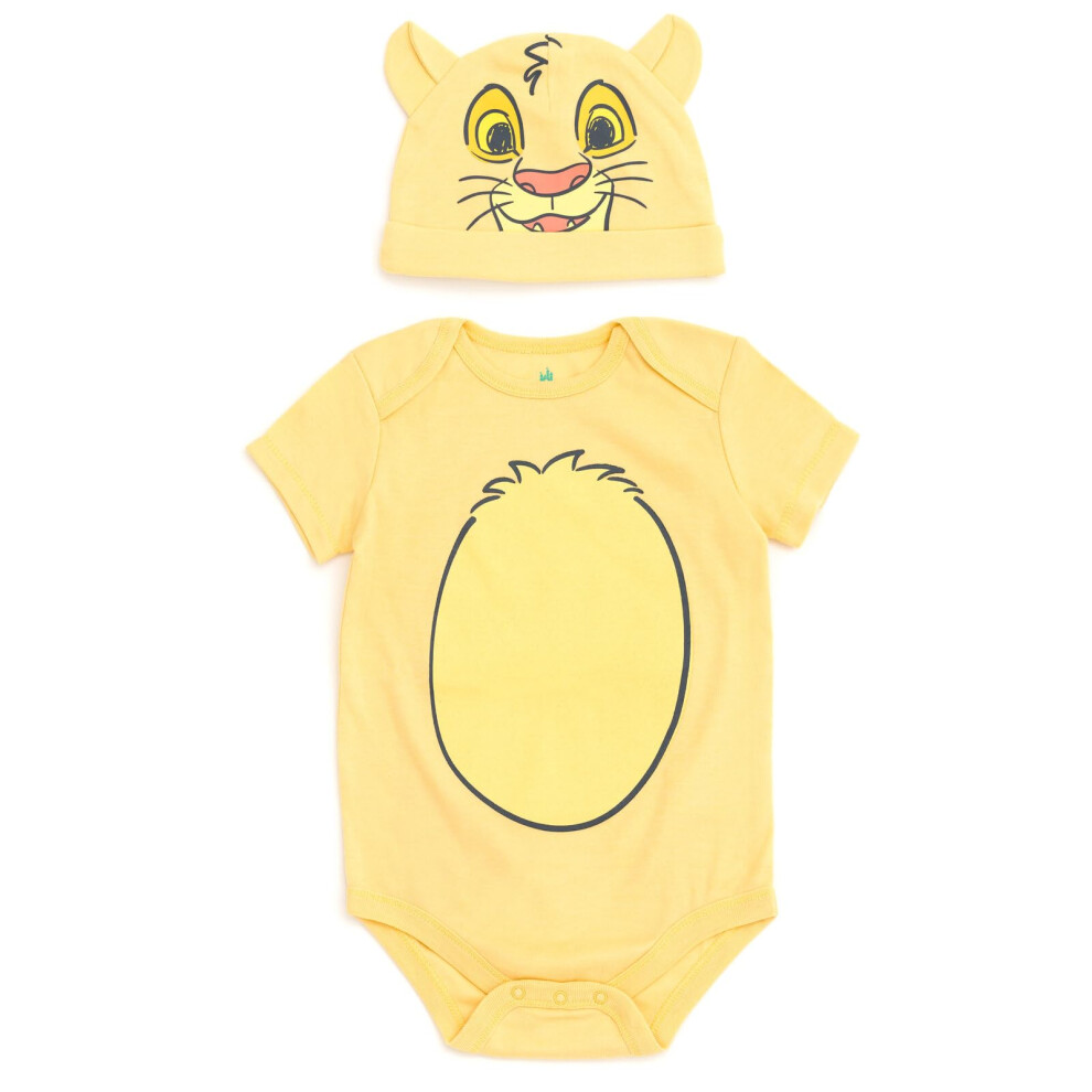 Disney Lion King Simba Infant Baby Boys Cosplay Bodysuit And Hat Set 18 Months
