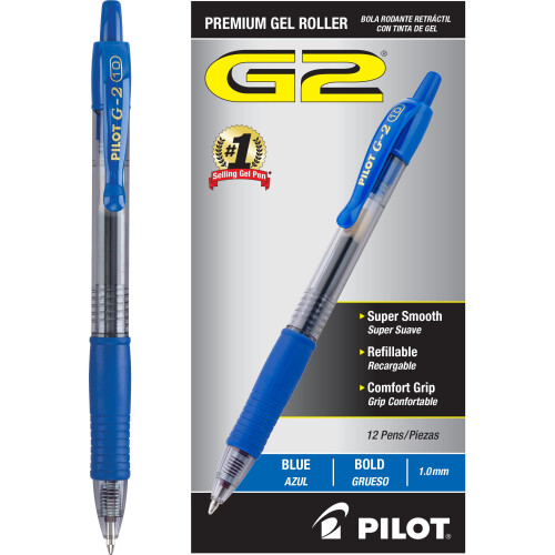 Pilot Pilot G2 Premium Gel Roller Pennor, 1 mm, Pack om 12, Blå