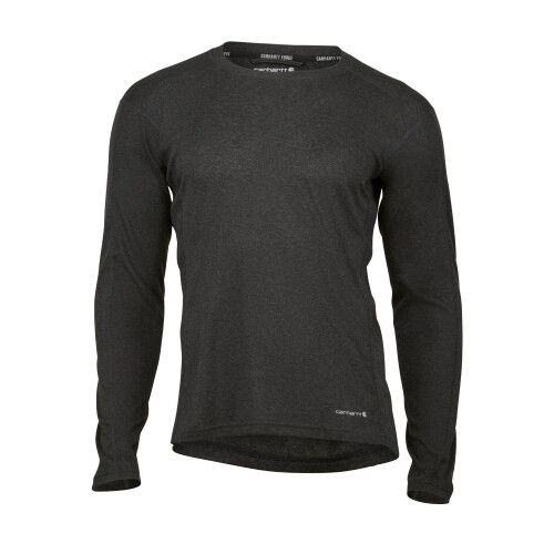 Carhartt Carhartt Men's Force Midweight Stretch Base Layer Crewneck, Black Heather, Large